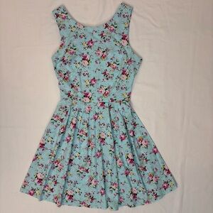 Rue21 Baby Blue Floral A Line Mini Dress- M
